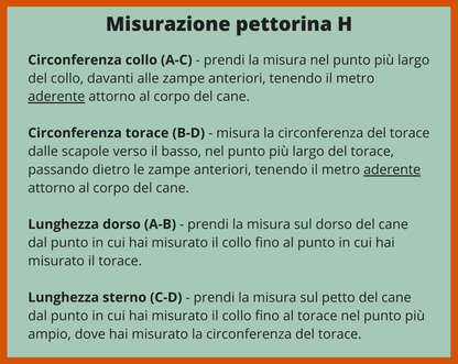 Pettorina per cani ad H regolabile in Biothane® - Frido