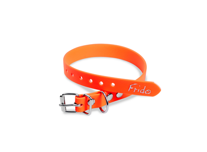 Collare per cani in fettuccia Waterproof - Arancione Fluo - Frido