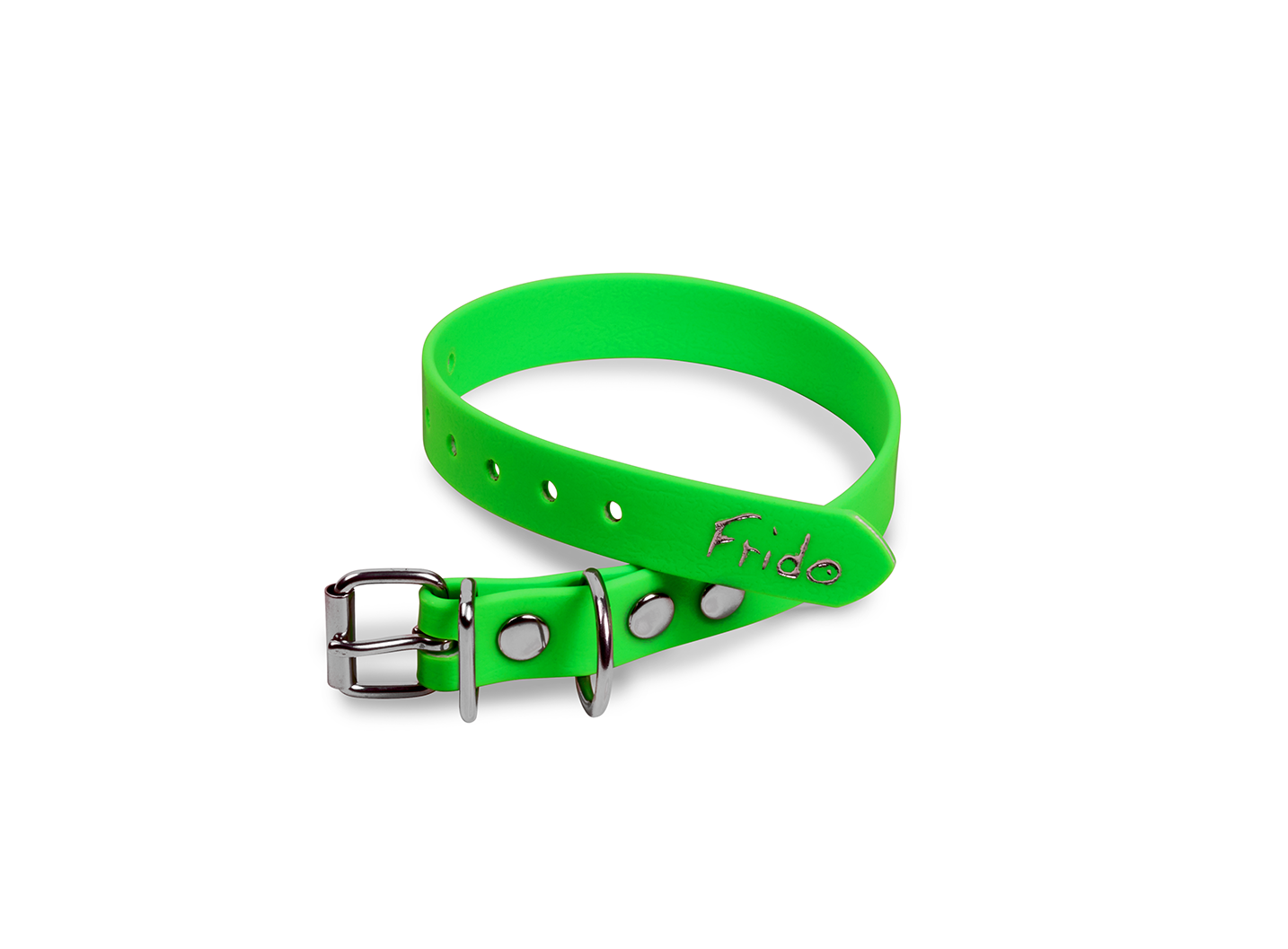 Collare per cani in fettuccia Waterproof - Verde Fluo - Frido