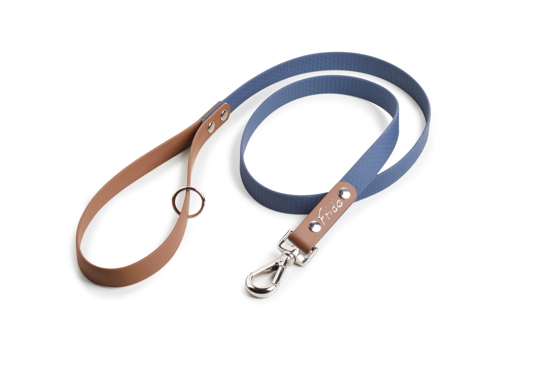 Set collare e guinzaglio per cani linea Pop - Blu marino/Marrone - Frido