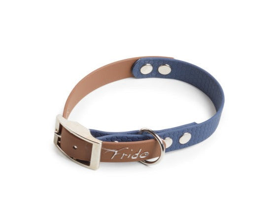 Collare per cani linea Pop - Blu marino/Marrone - Frido