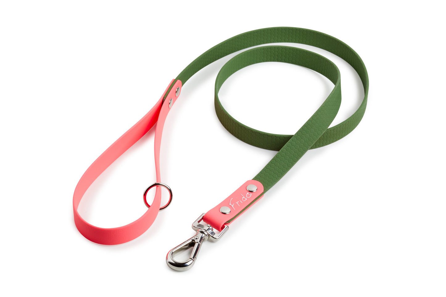 Guinzaglio per cani linea Pop - Verde militare/Rosa fluo - Frido