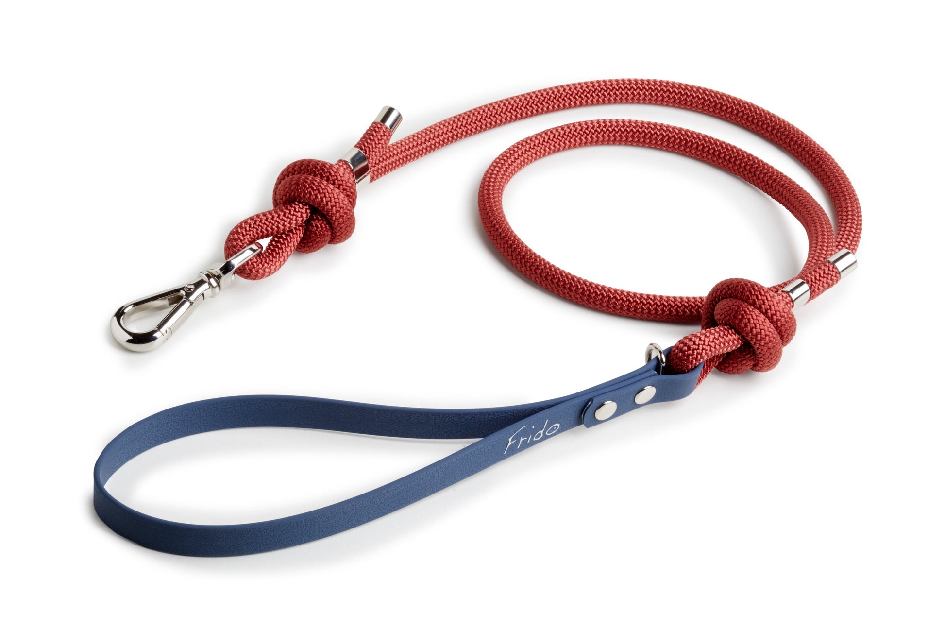 Guinzaglio per cani in Corda Rosso Ramato e Blu Marino linea Twist - Frido